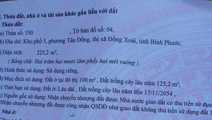 ĐẤT ĐẸP – GIÁ CỰC TỐT –  CHÍNH CHỦ BÁN LÔ ĐẤT Vị Trí Đẹp Sau Lưng Kho Hiệp Thương, Đồng Xoài.